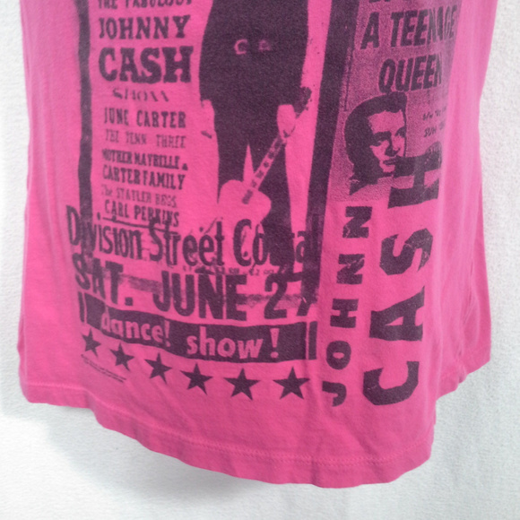 Zion Rootswear Johnny Cash t-shirt Sz XS est Pink Graphic t-shirt - Picture 2 of 8